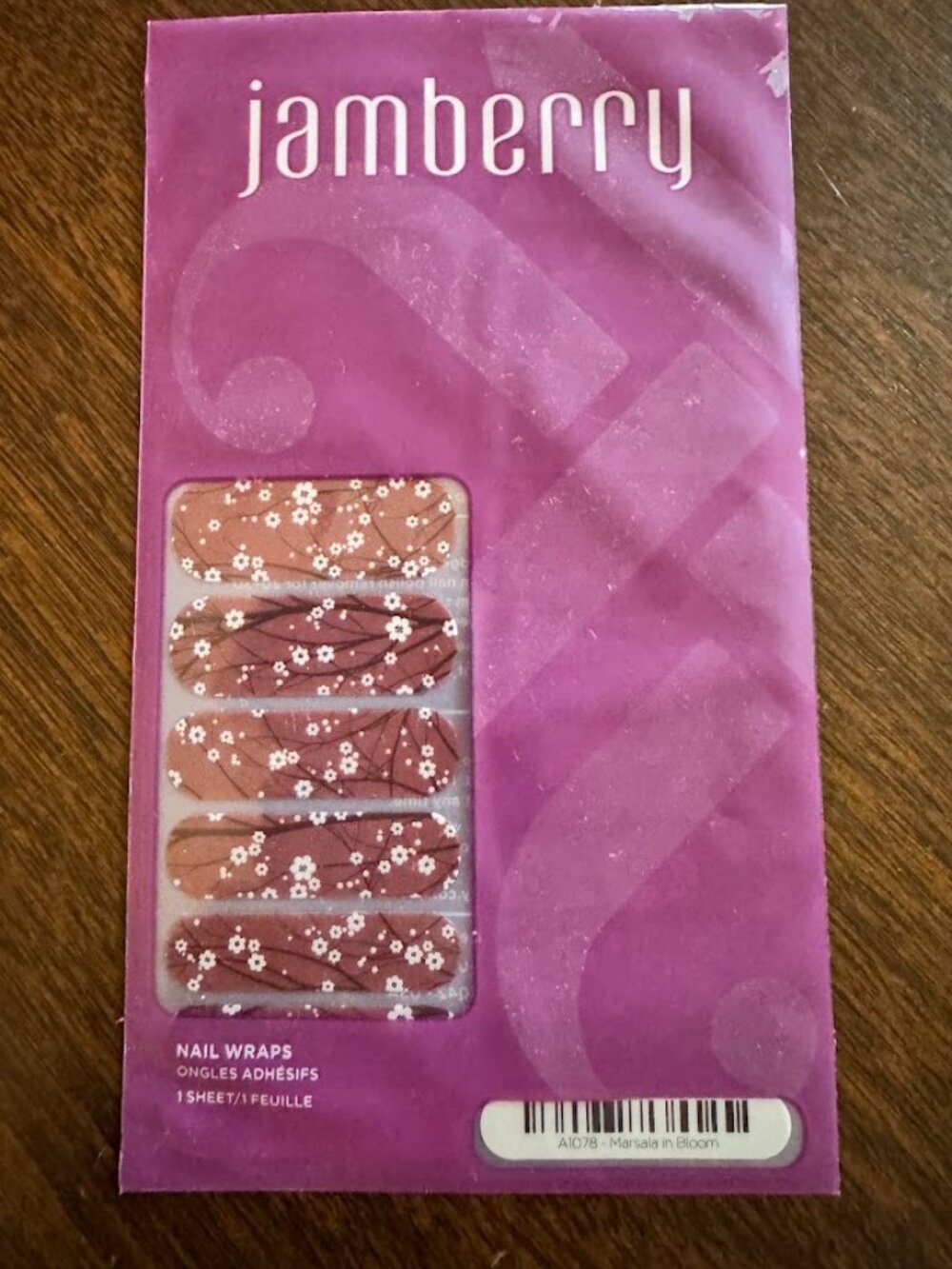 Jamberry Marsala in Bloom Nail Wraps
